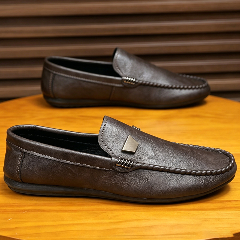 Men'S Shoes Hey Dude - İngiliz Tarzı Erkek Deri Ayakkabıları Minimalist