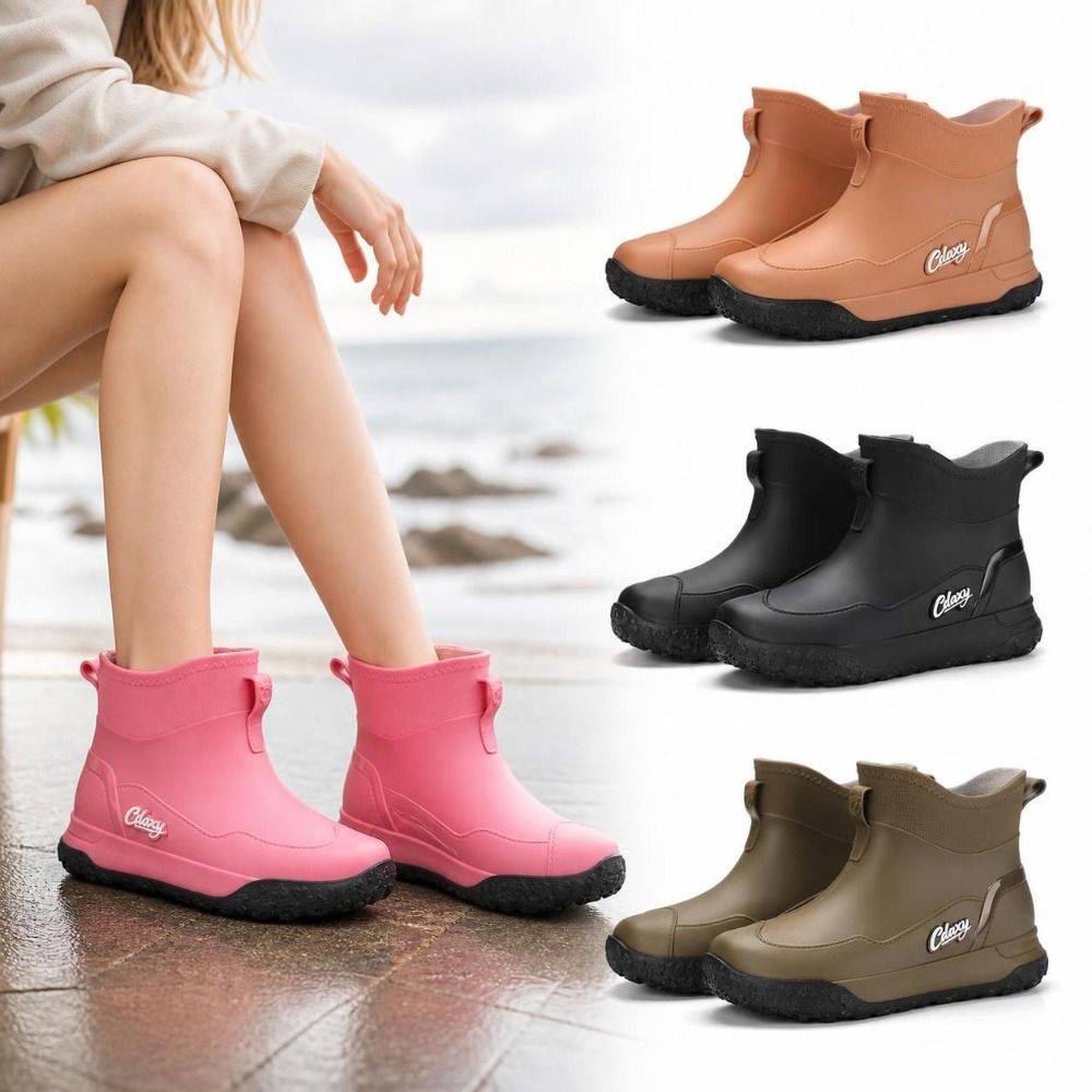 Men'S Shoes Water Resistant - Kalın Tabanlı, Su Geçirmez, Kısa Yağmur